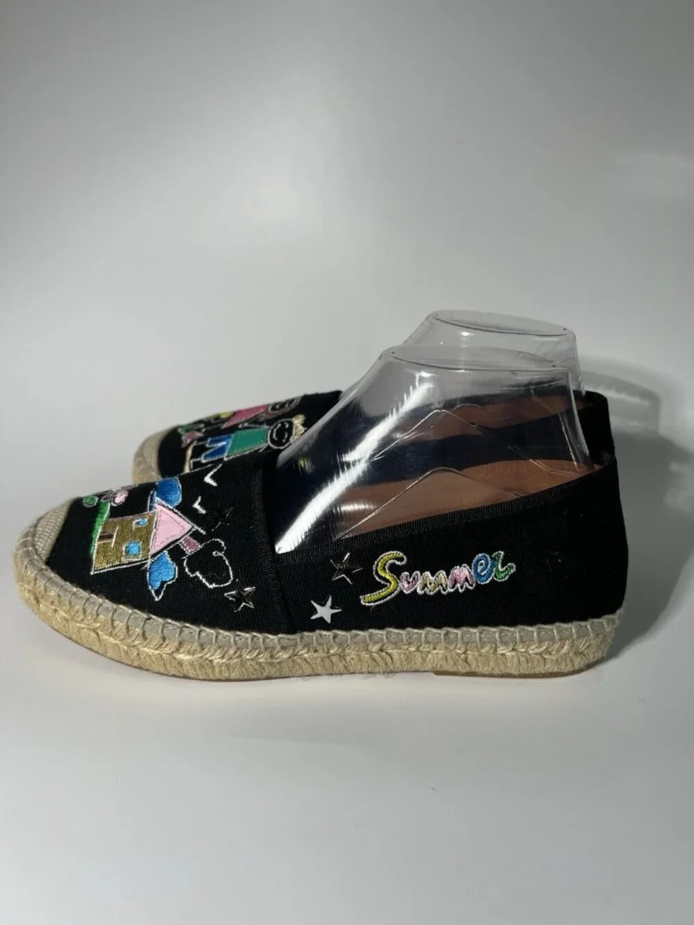 Lazio Embroidered Espadrille Flats Canvas Women’s US 8.5 EU 39